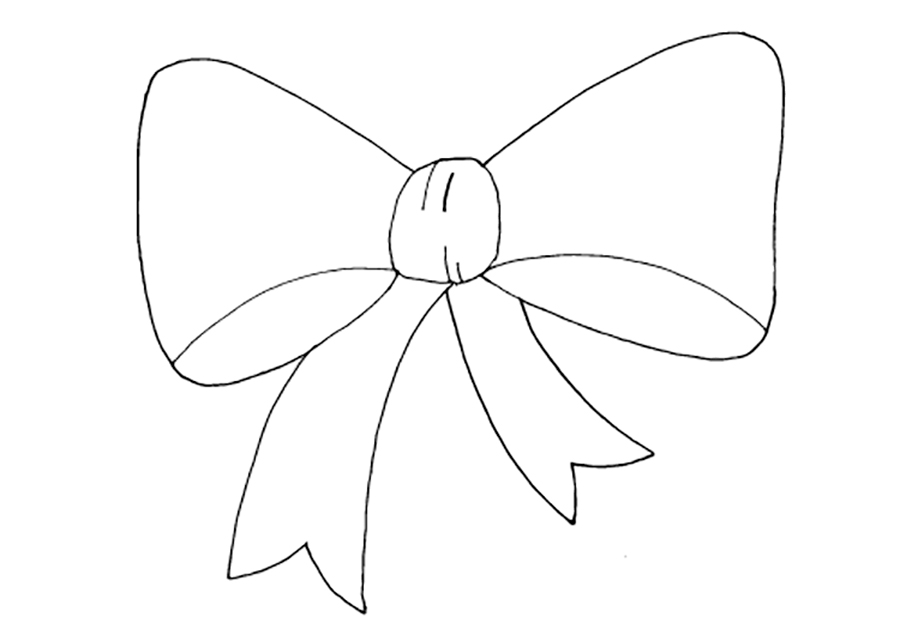 Bow Clipart Coloring Pages