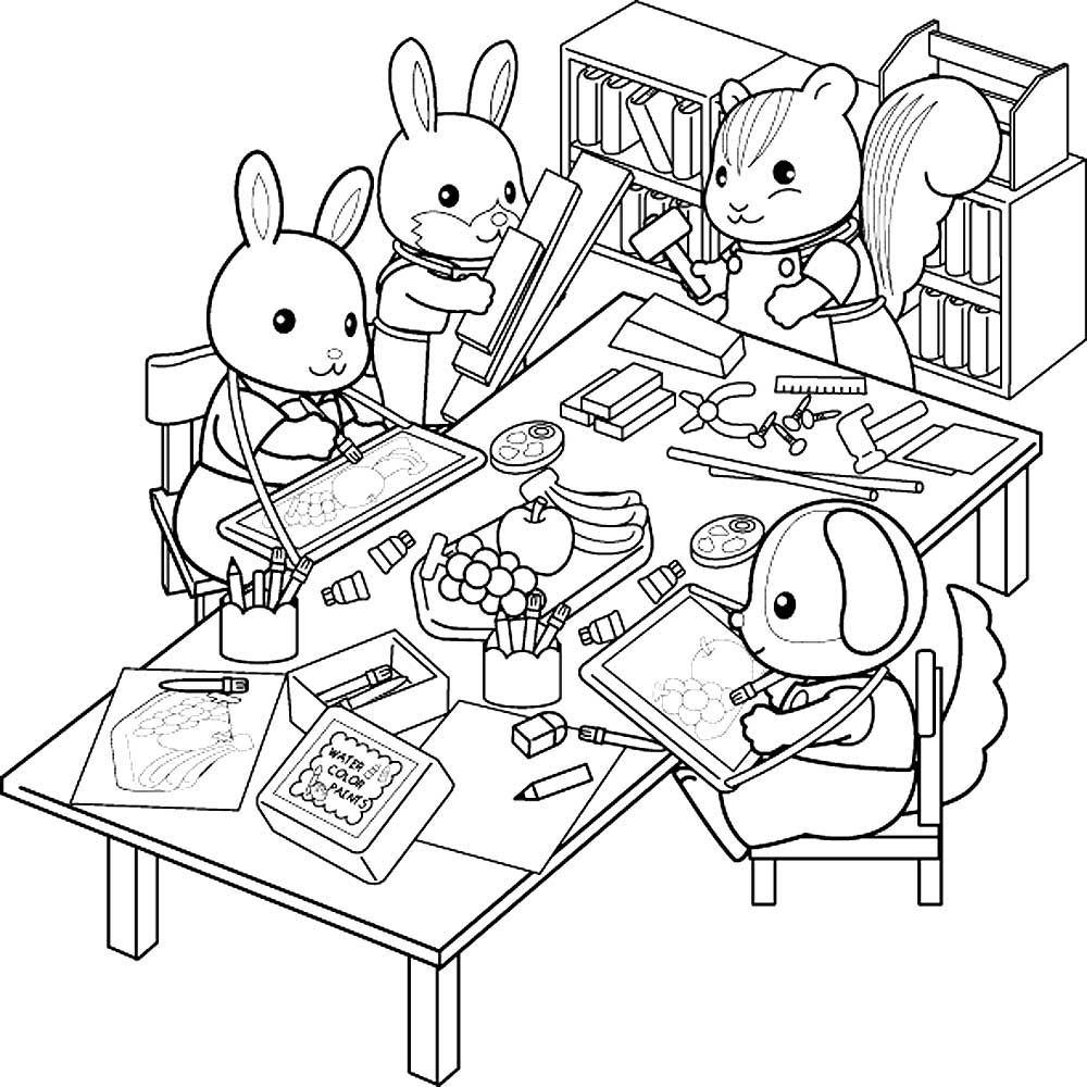 Sylvanian Families Coloring pages 🖌 to print and color