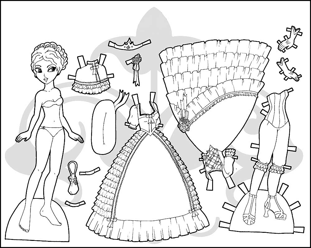 Paper doll Coloring pages ðŸ–Œ to print and color