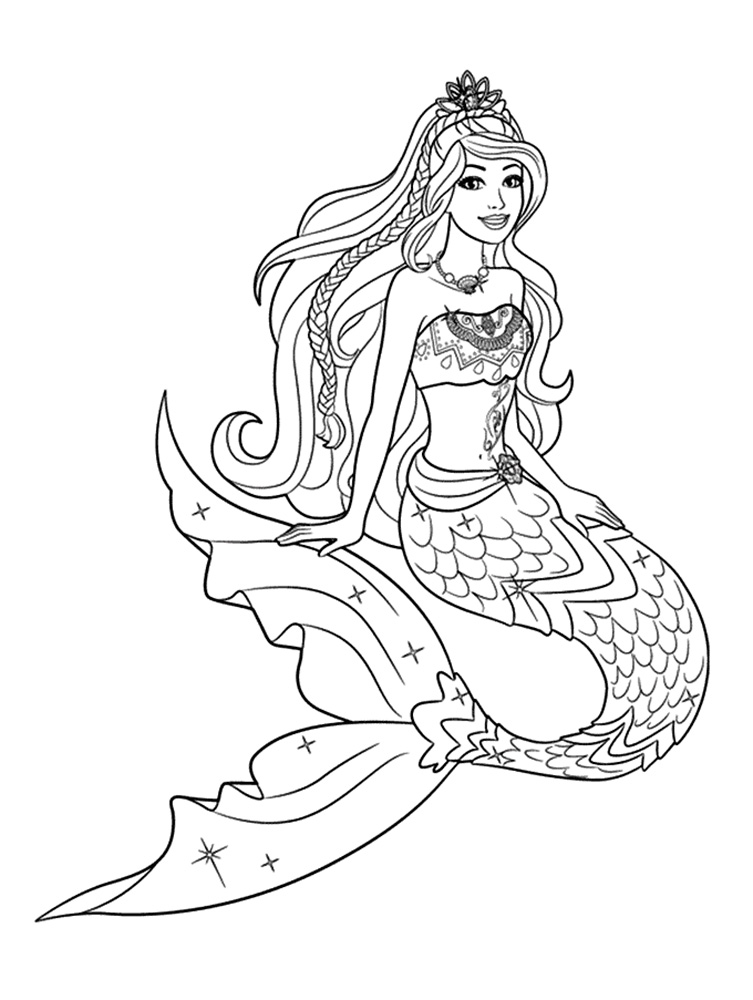 Barbie Mermaids Coloring pages 🖌 to print and color