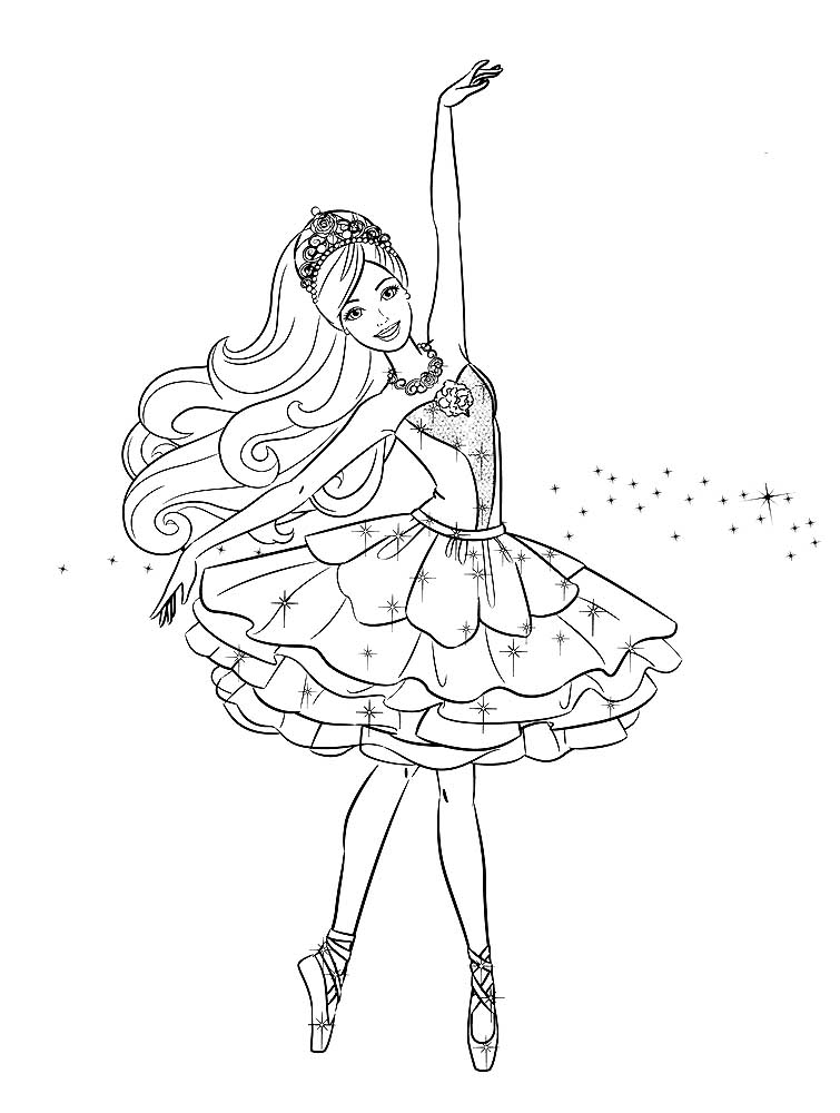 Barbie ballerina Coloring pages 🖌 to print and color