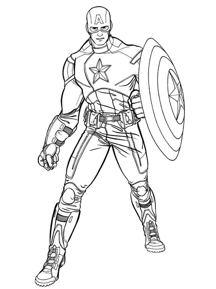 Captain America Coloring pages 🖌 to print and color