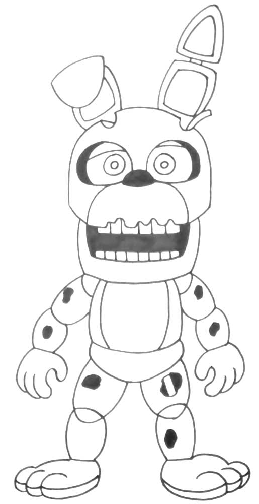 Coloring Trap Spring Pages Fnaf Springtrap Freddy Nights Five Foxy