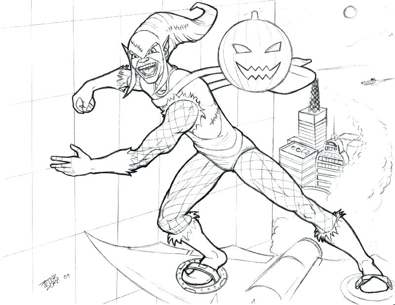 Green goblin Coloring pages 🖌 to print and color