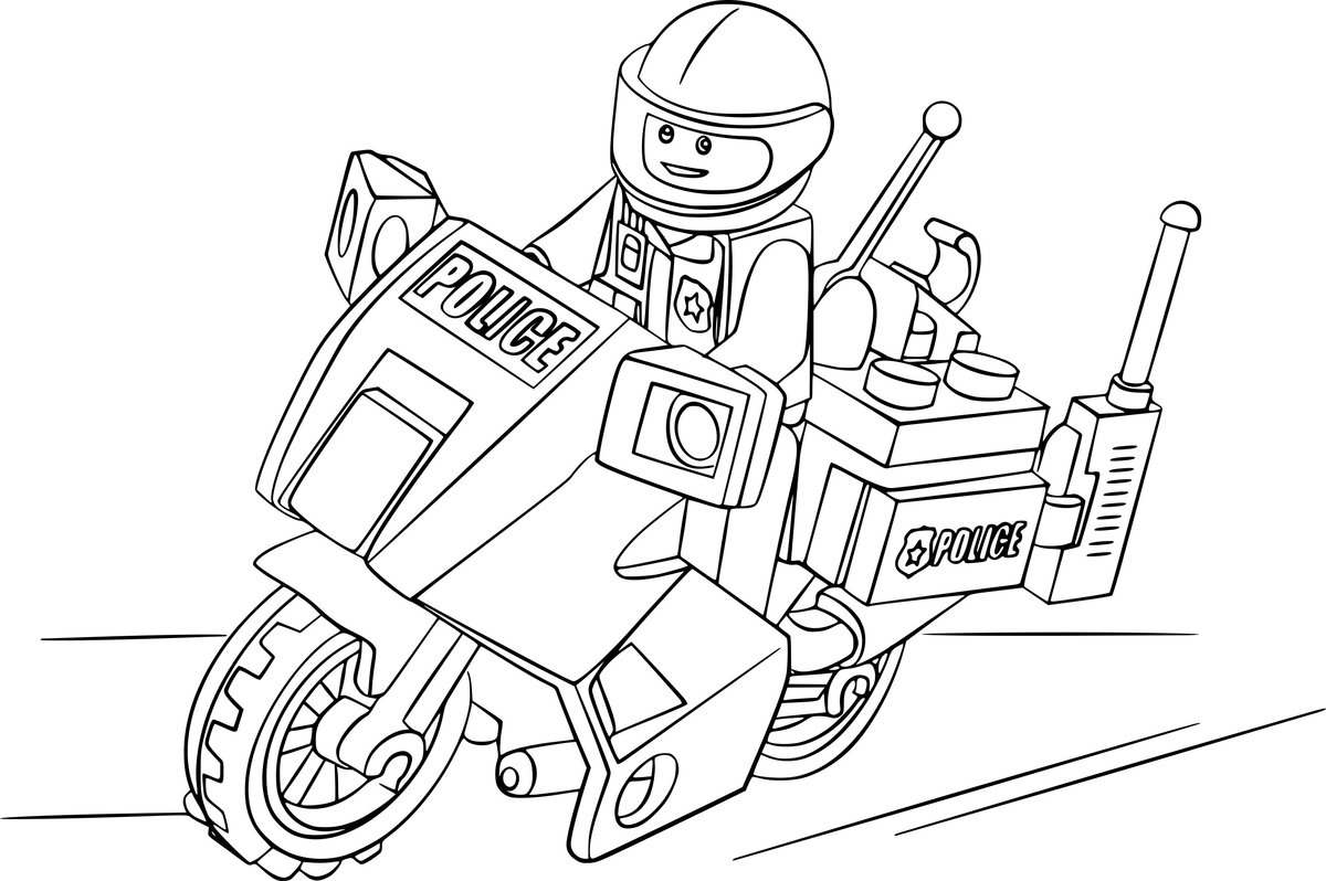 Lego Police Coloring pages 🖌 to print and color