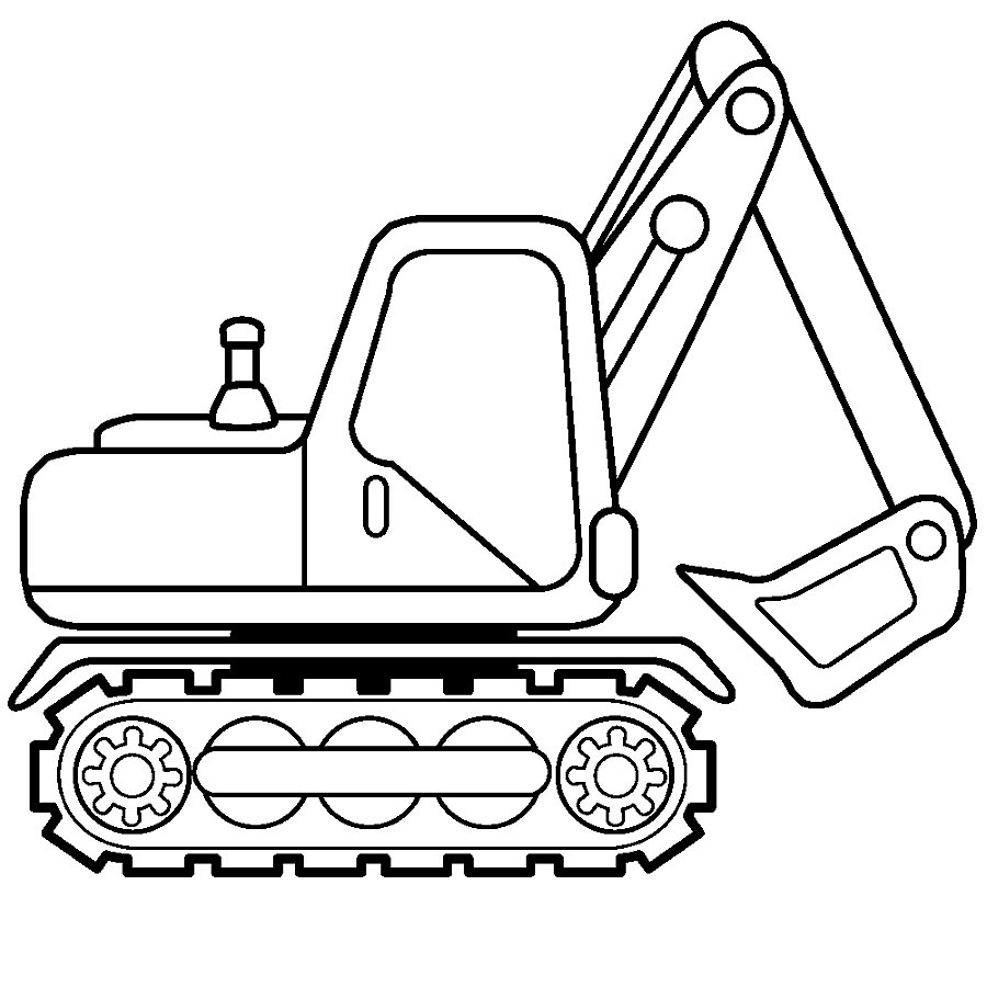 Construction Vehicles Coloring Page 1