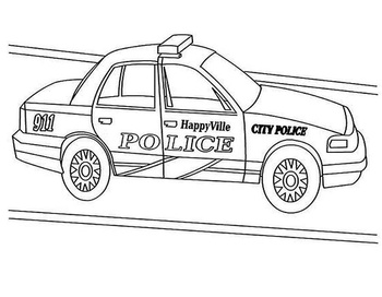 Police cars Coloring pages 🖌 to print and color