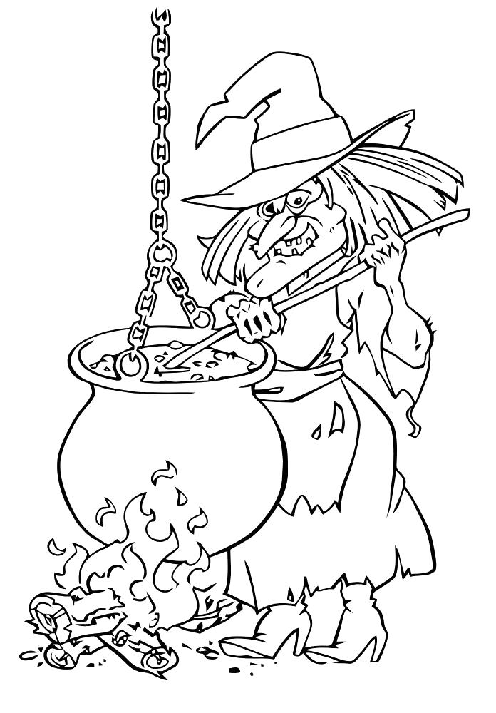 Witches Coloring pages 🖌 to print and color