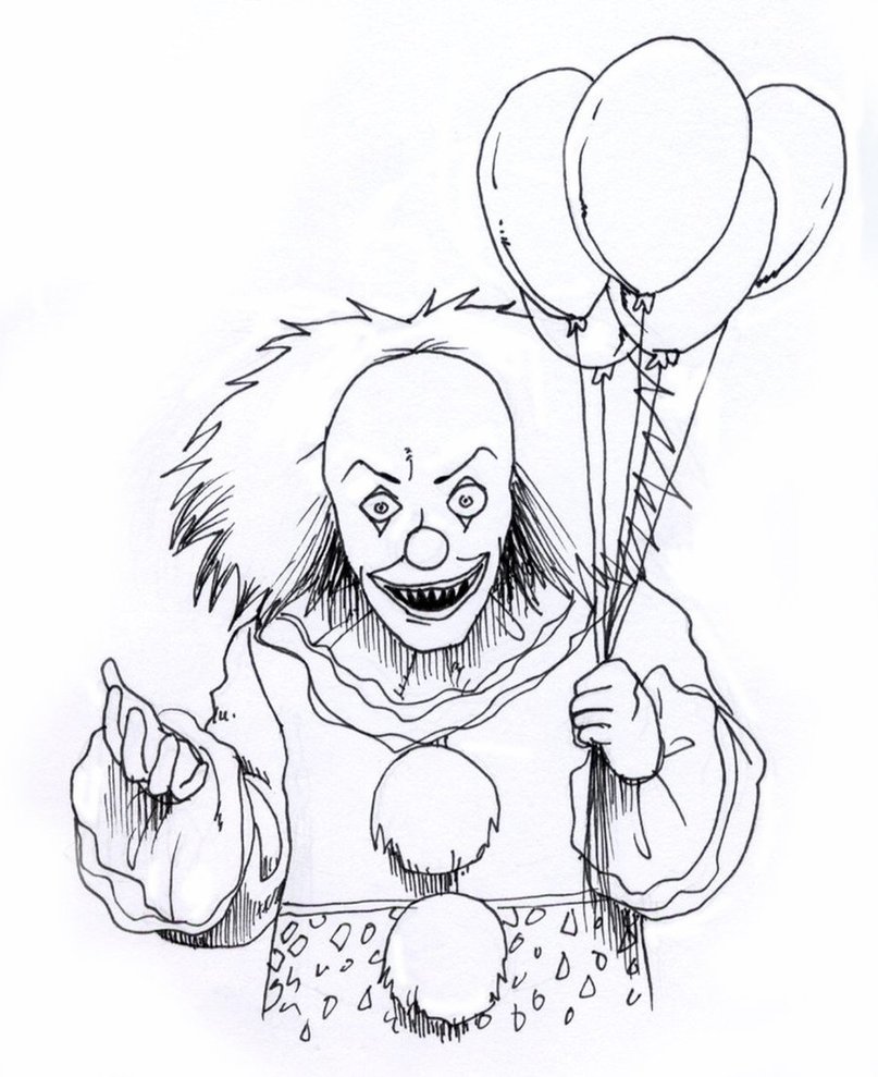 Scary clowns Coloring pages 🖌 to print and color