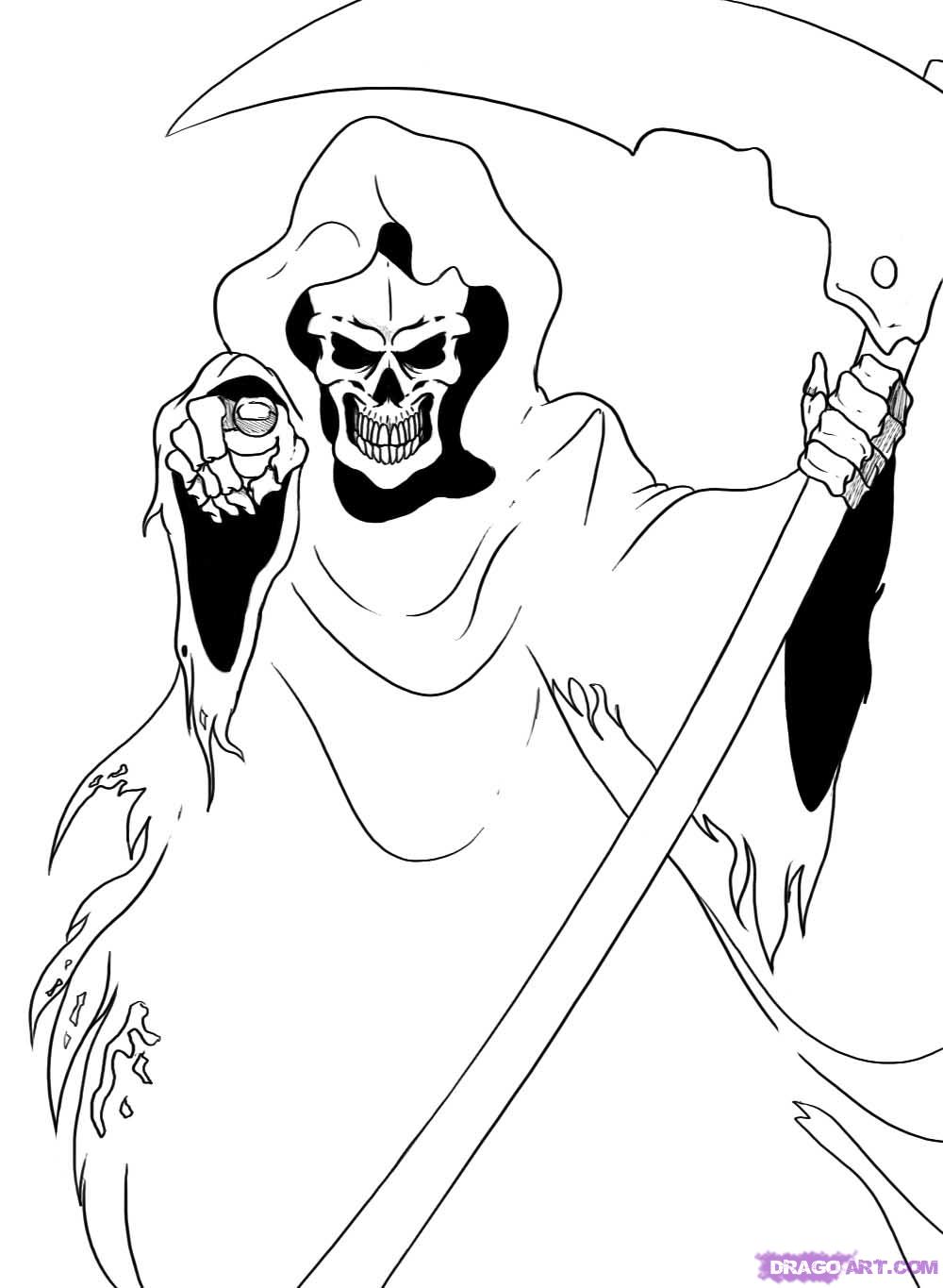 Grim Reaper Coloring pages ð to print and color