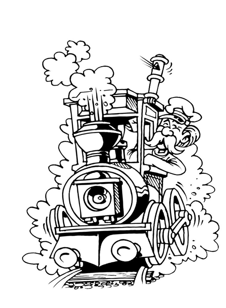 Trains Coloring pages to print and color